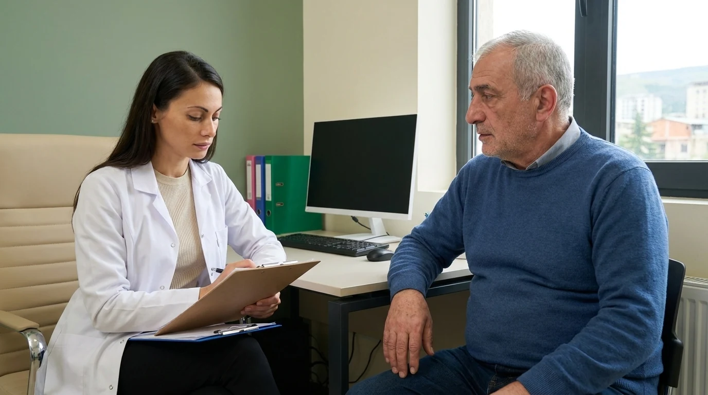 Physician documenting a patient consultation
